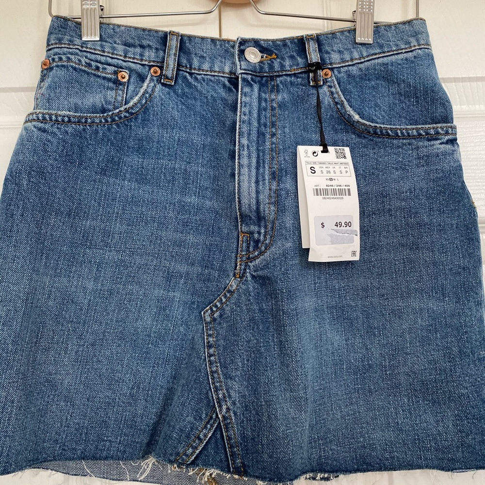 Zara denim mini skirt